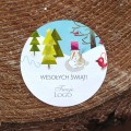 Naklejki z logo z zimową scenerią okrągłe