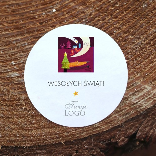 Naklejki  z logo z barwną ilustracją