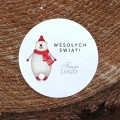 Naklejki z logo z wesołym niedźwiadkiem okrągłe