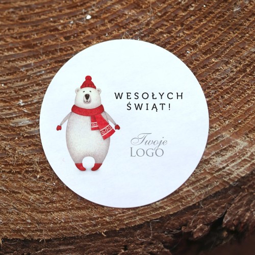 Naklejki  z logo z wesołym niedźwiadkiem