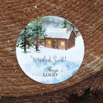 Naklejki  z logo z górskim domkiem