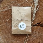 Naklejki  z logo z motywem choinek malowanych akwarelą