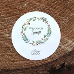 Naklejki  z logo z motywem delikatnego wianuszka