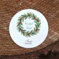 Naklejki z logo z motywem świątecznego wieńca okrągłe