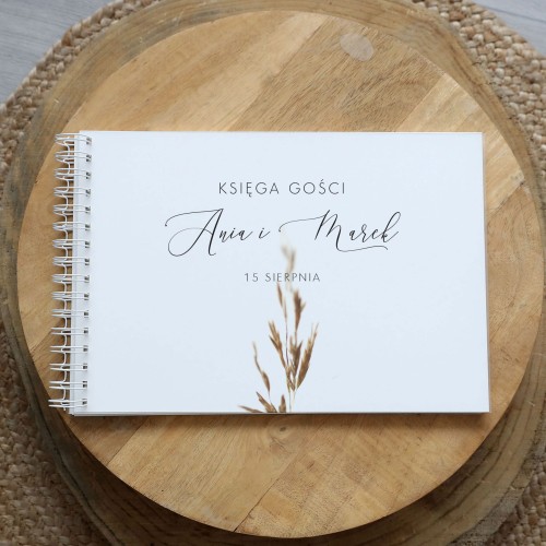 Księga gości na przyjęcie weselne z trawą
