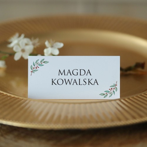 Winietki świąteczne na imprezy firmowe z delikatną gałązką 