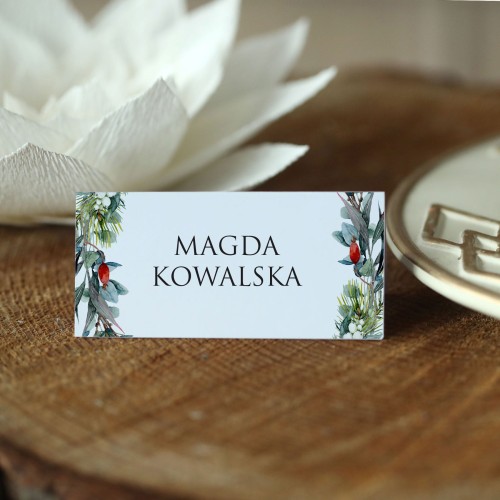 Winietki z delikatnym świątecznym wieńcem