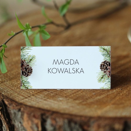 Winietki świąteczne na imprezy firmowe z  gałązkami iglaka