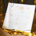 Zaproszenia ze złotym brokatem na 18 urodziny