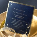 Złoto-granatowe zaproszenia na 18 urodziny