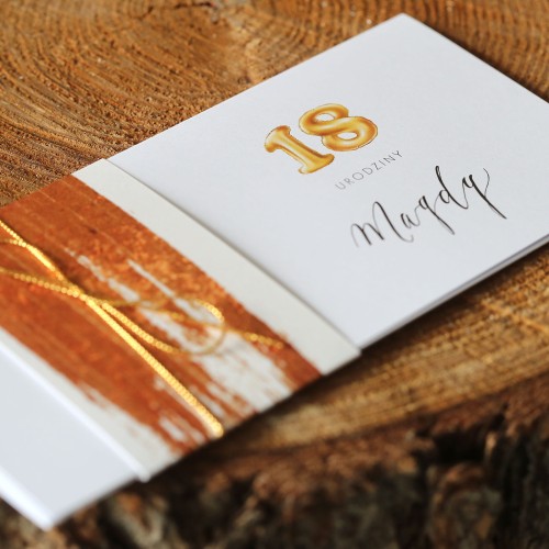 Pomarańczowe zaproszenia na 18 urodziny