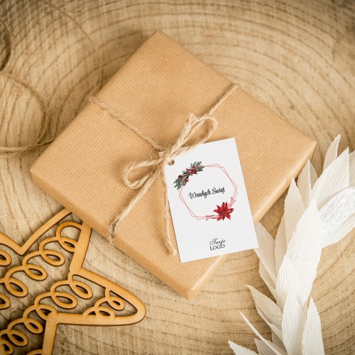 Świąteczne bileciki z logo z gwiazdą betlejemską