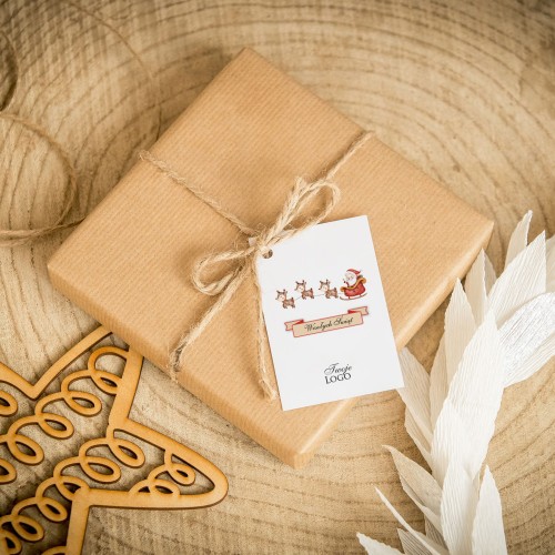 Świąteczne bileciki z logo z mikołajem