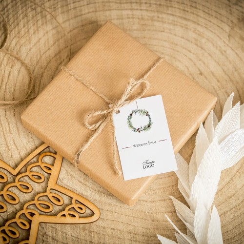 Świąteczne bileciki z logo z wianuszkiem