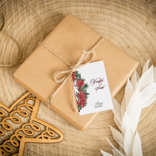 Świąteczne bileciki z logo ze świątecznym wieńcem