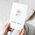 Kartka urodzinowa z logo dla pracowników z różą