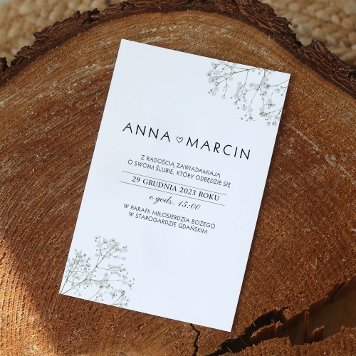 Zawiadomienie o ślubie z gipsówką