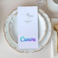 Wydruk menu canva - na ozdobnym papierze