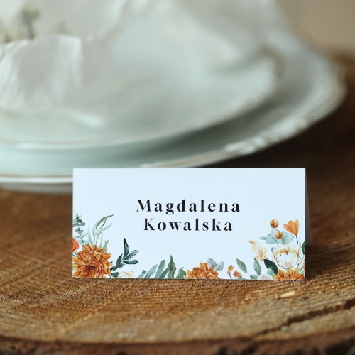 Winietki z pomarańczowymi kwiatami