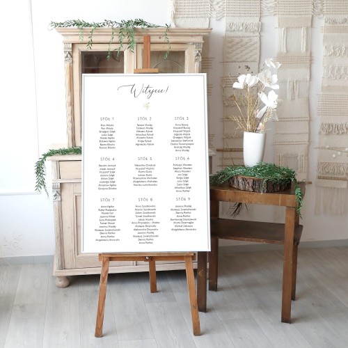 Duży plan stołów weselnych