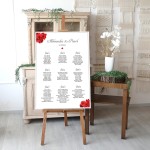 Duży plan stołów weselnych