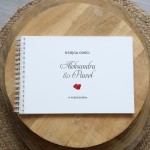 Księga gości klasyczna lub z ankietami - wzór z czerwonymi kwiatami