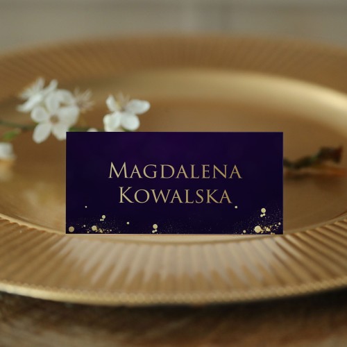 Fioletowo-złote winietki na urodziny