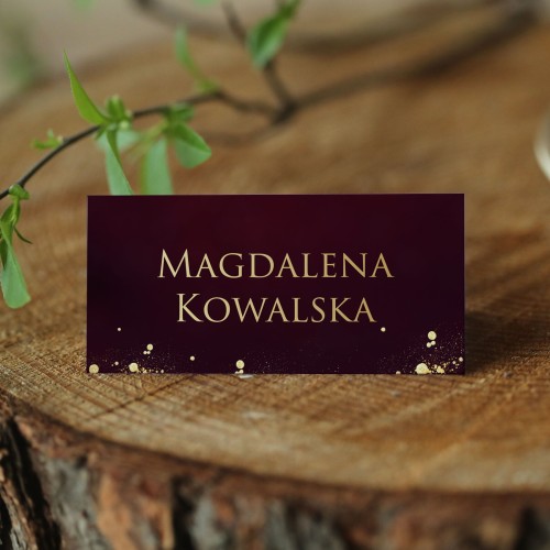 Bordowo-złote winietki na urodziny