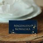 Granatowo-złote winietki na urodziny