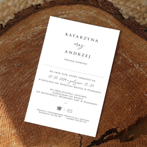 Zaproszenia ślubne minimalistyczne