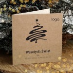 Eko kartki firmowe na Boże Narodzenie z choinką - 14,5 x 14,5 cm