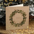 Eko kartki świąteczne dla firm na Boże Narodzenie z wiankiem
