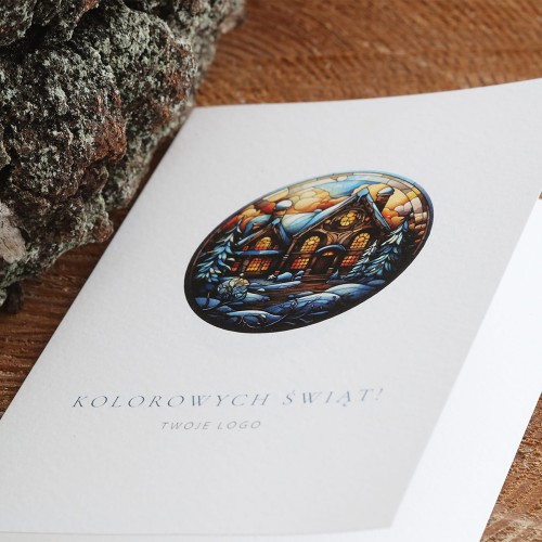 Zimowe świąteczne kartki firmowe  - 12x17 cm