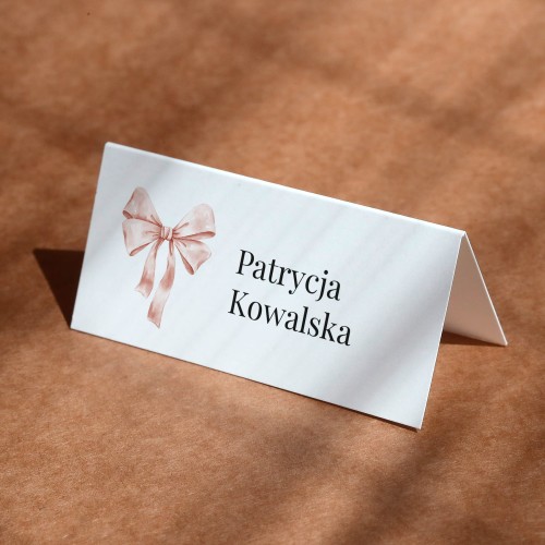 Winietki z różową wstążeczką