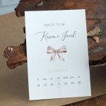 Zaproszenie jednokartkowe z beżową wstążką - Nasz Dzień