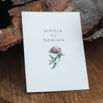 Zaproszenie jednokartkowe z piwonią 12x17