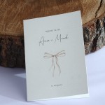 Zaproszenia ślubne z beżową wstążeczką otwierane 12x17 cm