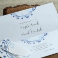 Błękitne zaproszenia ślubne romantyczne