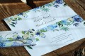Zaproszenia ślubne z niebieskimi malowanymi kwiatami