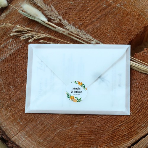 Naklejki ślubne z cytrusami różne rozmiary