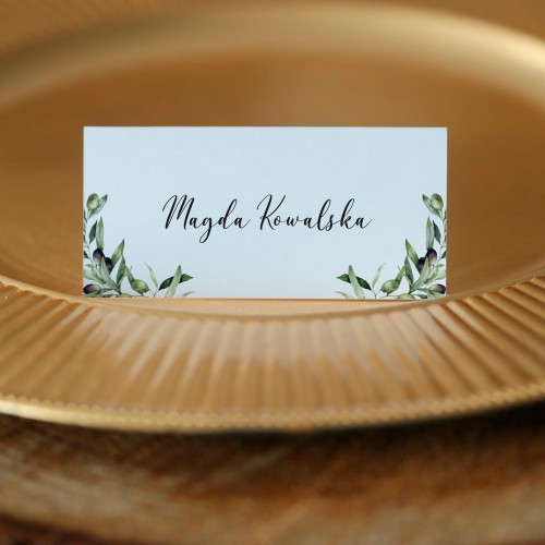 Winietki z gałązkami drzewa oliwnego