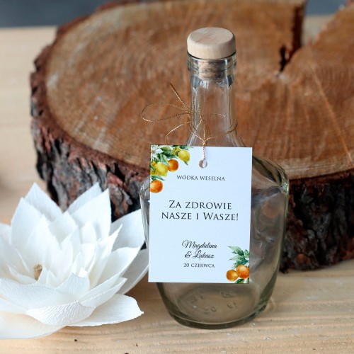 Zestaw 18 zawieszek na alkohol z motywem cytrusów