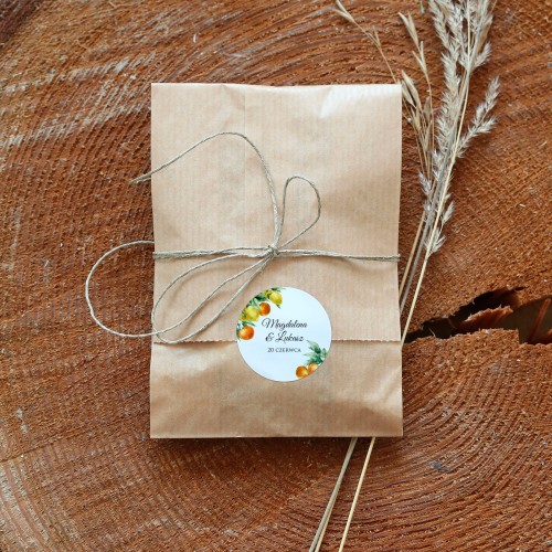 Naklejki ślubne różne rozmiary z motywem cytrusów