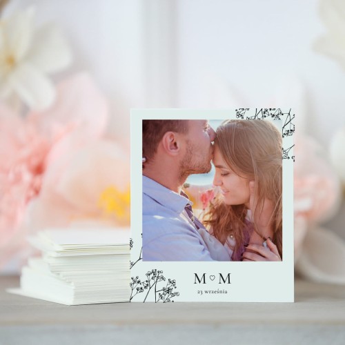 Zdjęcie polaroid w podziękowaniu dla gości z rysowaną gipsówką