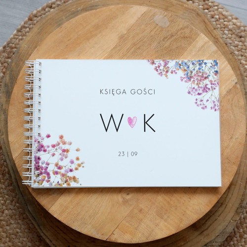 Księga gości klasyczna lub z ankietami - wzór z kolorową gipsówką