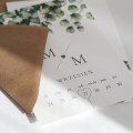 Zaproszenia ślubne dwie karty z liśćmi eukaliptusa