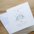 Zaproszenia Ślubne "Pocałunek Pingwinów" z białą kopertą