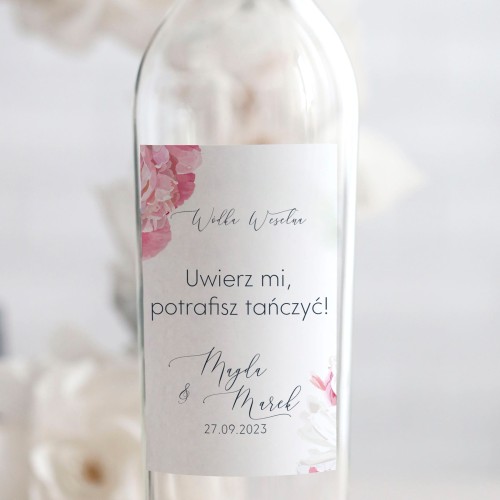 Weselne naklejki na butelkę