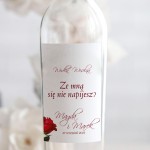 Weselne naklejki na butelkę