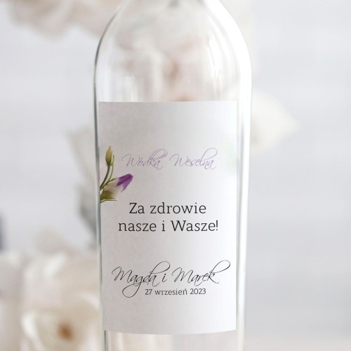 Weselne naklejki na butelkę